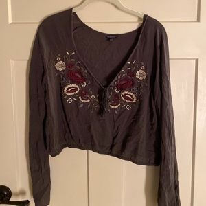 Cropped Floral Blouse